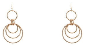 Gold Layered Double Circle 2" Earring