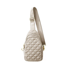 Nylon Quilted Puffer Sling/Chest Bag - Black, Olive or Ivory