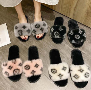 Fashion Open Toe Slippers - Black, Pink, Grey