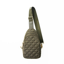 Nylon Quilted Puffer Sling/Chest Bag - Black, Olive or Ivory