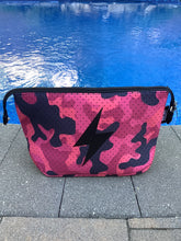 Lightening Bolt Red Camo Neoprene Cosmetic Case/Clutch