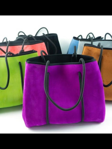 Velvet Soft Surface Neoprene Tote Bag - Assorted Colors