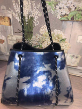 Blue Metallic Silver Tiedye Neoprene Tote