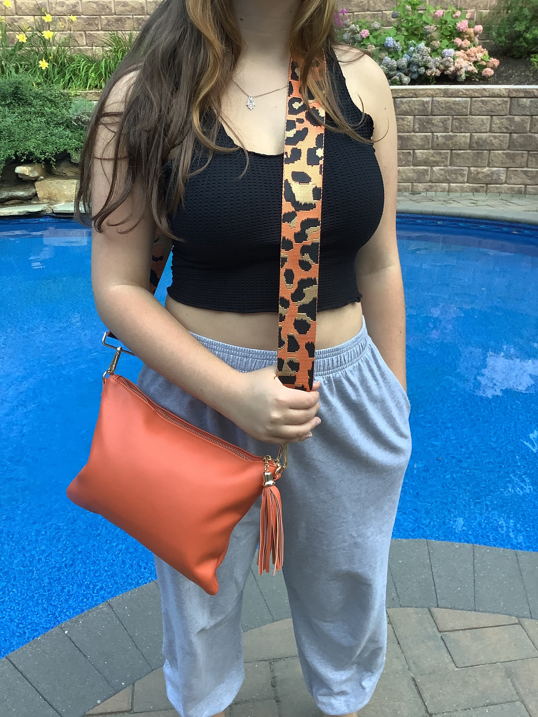 Orange Vegan Crossbody with tassel 🧡