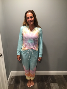 Pastel Swirl Lightweight Tiedye Lounge Set