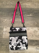 Grey & Black Camo Neoprene Crossbody Bag