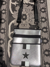 Silver Metallic Neoprene Crossbody w/ Black Star