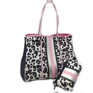 Gray Leopard Neoprene Tote Bag – RumHeart