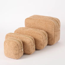Tan Teddy Sherpa Cosmetic Pouches - Assorted Sizes