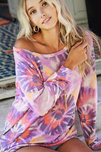 TIE DYE PRINT TERRY PULL OVER Purple/Coral Mix 💜🧡💗