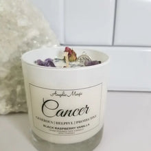 Cancer Zodiac Crystal Soy Candle - Reiki Charged 11 oz