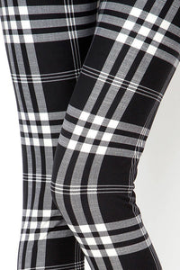 Black & White Plaid Plus Leggings