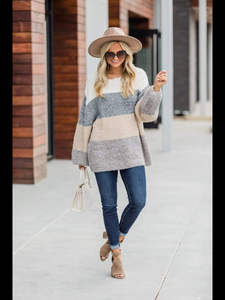 Color Block Sweater - Neutral Mix.