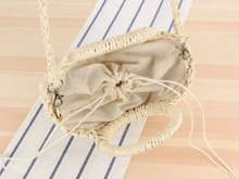 Summer Straw Woven Bags Round Handle Shoulder/ Clutch - Natural or Taupe