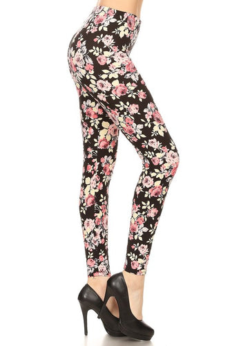 Pink Rose Bouquet - OS Leggings