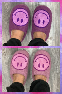 Smiley Face 🙂 Slippers - 💜Purple or Mauve Pink💖