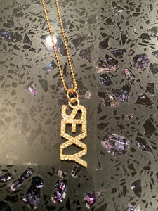 Sexy Gold Bling Pendant on Gold Adjustable Chain