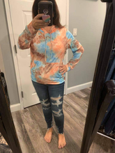 Tiedye Hoodie - Blue/Peach/Brown Mix