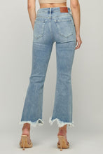 Hidden Light Wash Distressed Cropped Frayed Flare