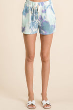 TIE DYE PRINT CASUAL SHORTS WITH TWILL - PASTEL BLUE or GREEN