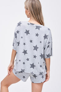 Star all over lounge wear set - Blue, Grey or Pink. Clearance! Final sale! Was $50 now only $25!