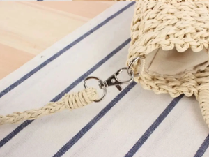 Summer Straw Woven Bags Round Handle Shoulder/ Clutch - Natural or Taupe