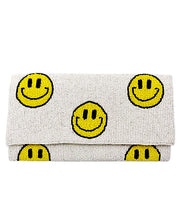 😊 Smile Face Beaded Clutch Bag Black or White