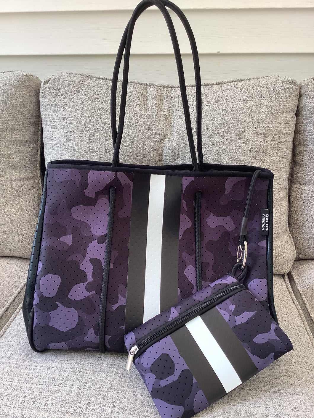 Camo Stripe Neoprene Tote