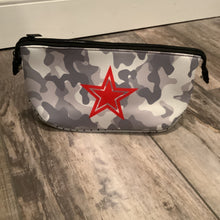 Grey Camo With Red Star Cosmetic/Wallet/Purse Neoprene Bag