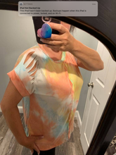 White Birch short sleeve tie dye knit top with a round neck featuring a loose fit and a cut out detail - MINT or  CORAL. CLEARANCE FINAL SALE!