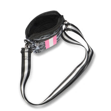 GREY/BLACK/PINK LEOPARD ZIPPER NEOPRENE PHONE HOLDER W/1.25" STRAP