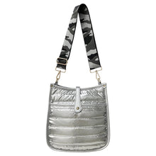 Metallic Nylon Quilted Puffer Bag - Black or Silver
