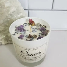 Cancer Zodiac Crystal Soy Candle - Reiki Charged 11 oz