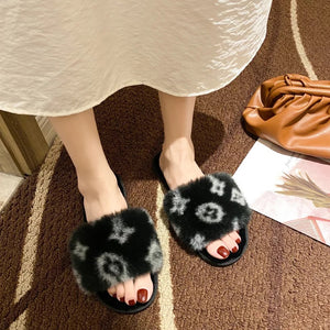 Fashion Open Toe Slippers - Black, Pink, Grey