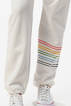 Knit jogger pants with rainbow stripe detail - White