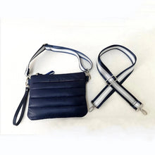 Matte Puffer Small Crossbody Wristlet w/ Stripe Strap - Assorted Colors