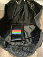 Black Metallic with Rainbow Stripe Neoprene Tote 🌈