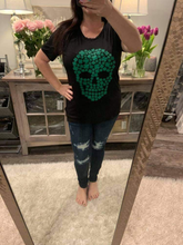 🍀 CLOVER SKULL ST PATRICK'S DAY GRAPHIC, ROUND NECK TEE - Charcoal or Black