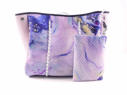 Pink Geode Neoprene Tote