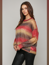 FATE LIGHT WEIGHT MULTI COLOR SWEATER - RED