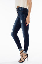 High Rise Button Fly Ankle Skinny Jeans