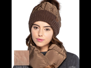 C.C Quilted Puffer Beanie - Assorted Colors