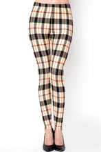 Kids Tan Plaid Print Brushed Leggings