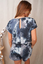 Plus Tie dye knit romper - Navy