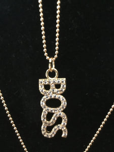 Boss Gold Bling Charm on Adjustable Gold Chain