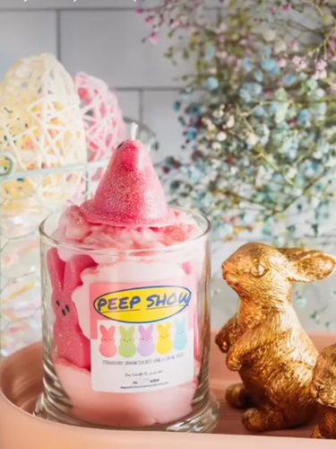 Pink Peeps Candle