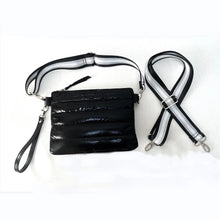 Matte Puffer Small Crossbody Wristlet w/ Stripe Strap - Assorted Colors