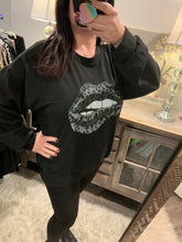 High quality sweatshirts with leopard lace lip - Black, Charcoal or Grey