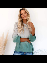 Ripped gradient sweater -  Cobalt Blue, Jade or Latte