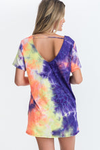 Tie Dye Crisscrossed Top - Coral Purple